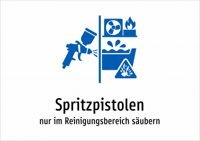 Spritzpistolen - nur im Reinigungsbereich säubern