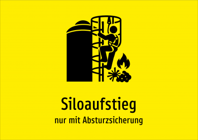 Siloaufstieg - nur mit Absturzsicherung