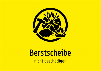 Berstscheibe - nicht beschädigen