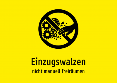 Einzugswalzen - nicht manuell freiräumen