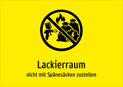 Lackierraum - nicht mit Spänesäcken zustellen