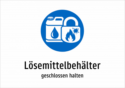 Lösemittelbehälter - geschlossen halten