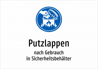 Putzlappen - nach Gebrauch in Sicherheitsbehälter
