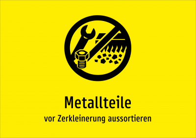 Metallteile - vor Zerkleinerung aussortieren
