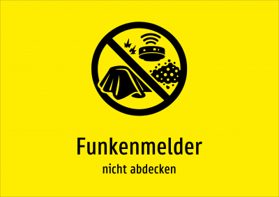 Funkenmelder - nicht abdecken