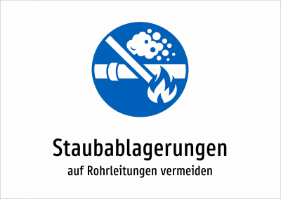 Staubablagerungen - auf Rohrleitungen vermeiden