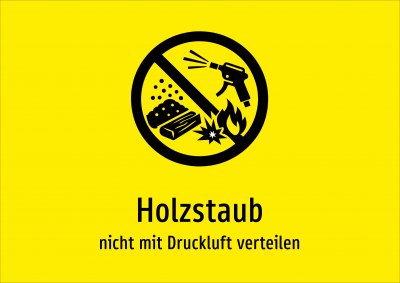 Holzstaub - nicht mit Druckluft verteilen