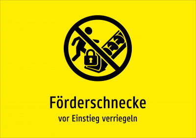 Förderschnecke - vor Einstieg verriegeln