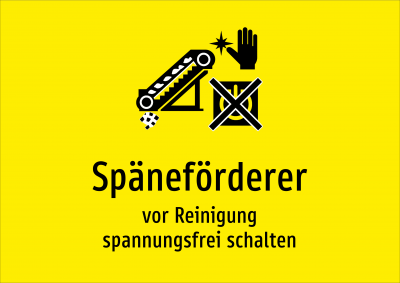 Späneförderer - vor Reinigung spannungsfrei schalten