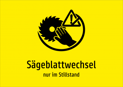 Sägeblattwechsel - nur im Stillstand