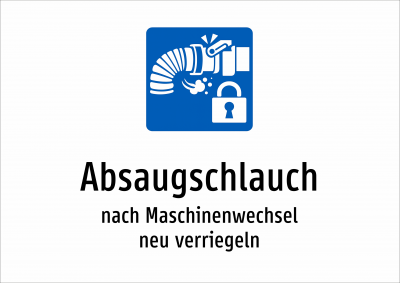 Absaugschlauch - nach Maschinenwechsel neu verriegeln