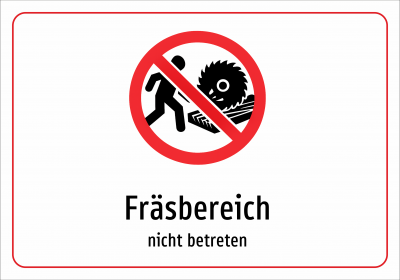 Fräsbereich - nicht betreten