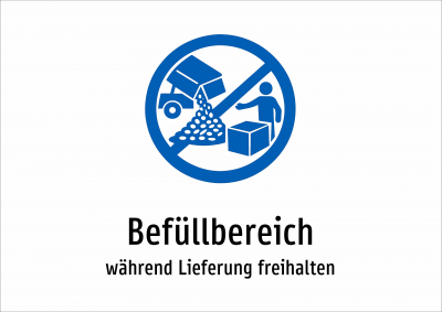 Befüllbereich - während Lieferung freihalten