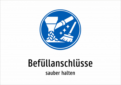Befüllanschlüsse - sauber halten