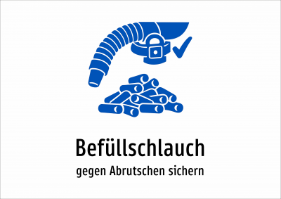 Befüllschlauch - gegen Abrutschen sichern