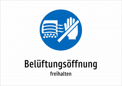 Belüftungsöffnung - freihalten