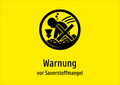 Warnung - vor Sauerstoffmangel