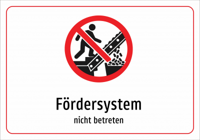 Fördersystem - nicht betreten