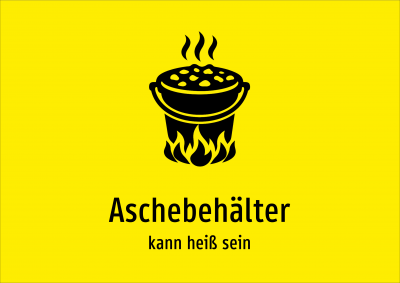 Aschebehälter - kann heiß sein