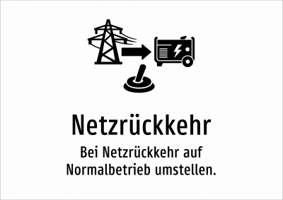 Netzrückkehr - Bei Netzrückkehr auf Normalbetrieb umstellen.