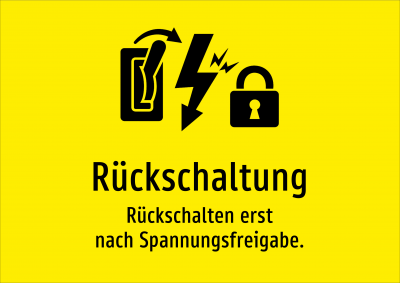 Rückschaltung - Rückschalten erst nach Spannungsfreigabe.