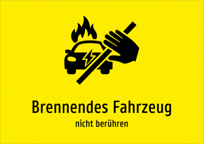 Brennendes Fahrzeug - nicht berühren