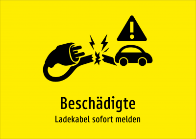 Beschädigte - Ladekabel sofort melden