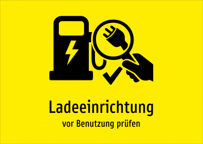 Ladeeinrichtung - vor Benutzung prüfen