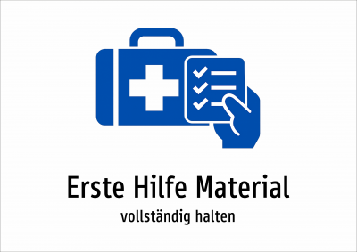 Erste Hilfe Material - vollständig halten