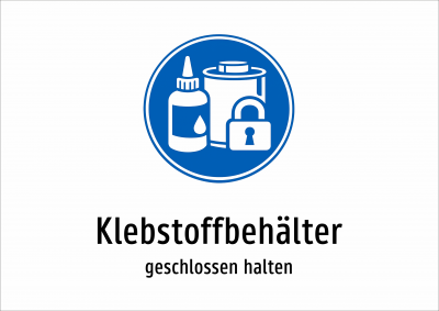 Klebstoffbehälter - geschlossen halten