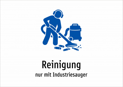 Reinigung - nur mit Industriesauger