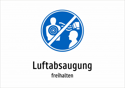 Luftabsaugung - freihalten