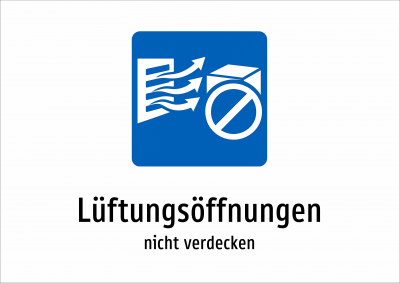 Lüftungsöffnungen - nicht verdecken