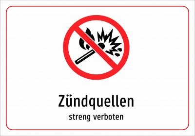 Zündquellen - streng verboten
