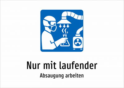 Nur mit laufender - Absaugung arbeiten