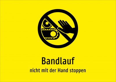 Bandlauf - nicht mit der Hand stoppen