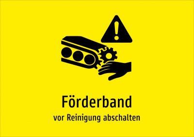 Förderband - vor Reinigung abschalten