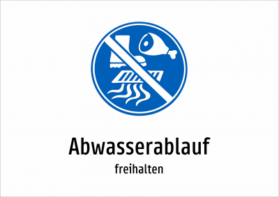 Abwasserablauf - freihalten