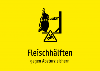 Fleischhälften - gegen Absturz sichern