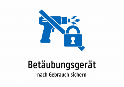 Betäubungsgerät - nach Gebrauch sichern