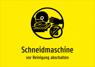 Schneidmaschine - vor Reinigung abschalten