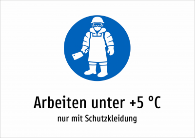 Arbeiten unter +5 °C - nur mit Schutzkleidung