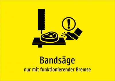 Bandsäge - nur mit funktionierender Bremse