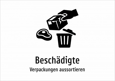 Beschädigte - Verpackungen aussortieren