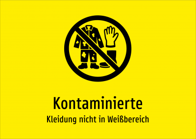 Kontaminierte - Kleidung nicht in Weißbereich