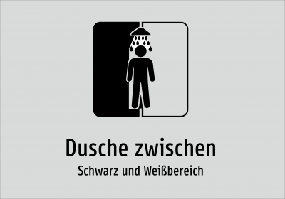 Dusche zwischen - Schwarz und Weißbereich