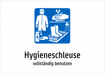 Hygieneschleuse - vollständig benutzen