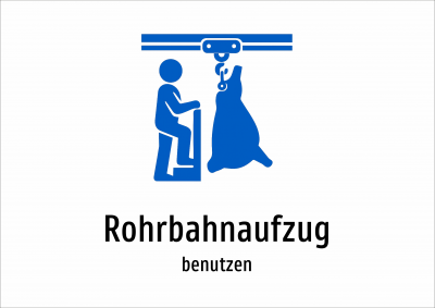 Rohrbahnaufzug - benutzen