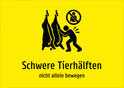 Schwere Tierhälften - nicht allein bewegen