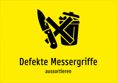Defekte Messergriffe - aussortieren